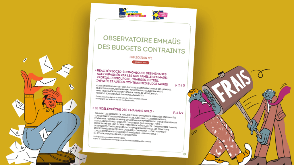 Illustration pour la publication n°1 de l'Observatoire Emmaüs des budgets contraints